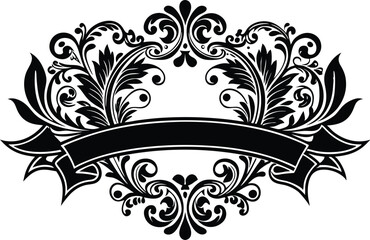 Set of Classic border vector silhouette 