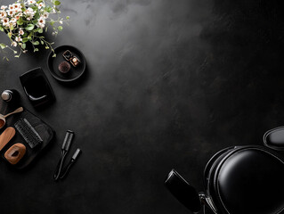 black esthetic background for salon