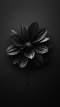 Black flowers on black background