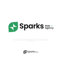 Flare light spark logo letter s vector illustration