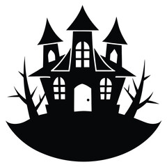 Haunted House Icon vector silhouette