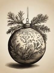silver christmas ball with ribbon