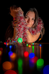 SESION DE NAVIDAD CON LUCES Y CINTAS DE NAVIDAD