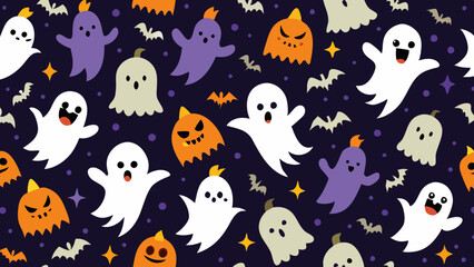 halloween pattern with ghosts