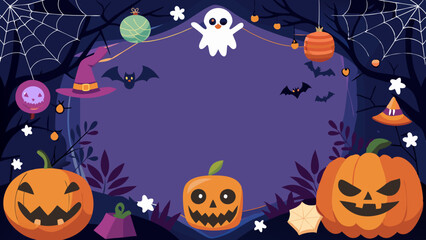 halloween background with pumpkins