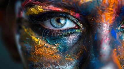Intense Gaze: Colorful Eye Makeup Art