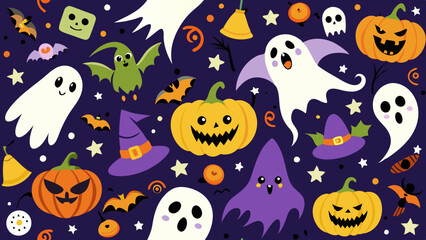 halloween seamless pattern
