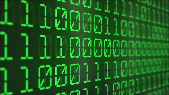 Green Binary code Background. Digital and Secure Data Concept. Abstract Technology animation
