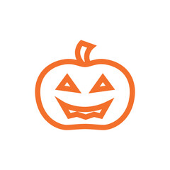 Vector illustration of a spooky Halloween pumpkin icon. Perfect for festive designs, invitations, or decorations to evoke the spirit of Halloween and autumn celebrations