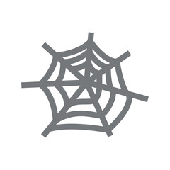 Vector illustration of a Halloween spider web icon. Ideal for spooky designs, party invitations, or seasonal decorations, capturing the eerie essence of Halloween and autumn nights