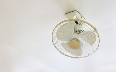 Old fan mounted on the ceiling