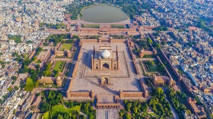 Fototapeta premium Aerial View of Iconic Monument Surrounded by Nature