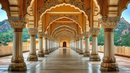 Elegant Arches in Majestic Indian Architecture
