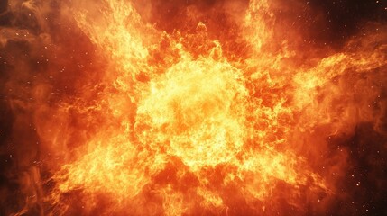 Fiery Explosion in Cosmic Space Background