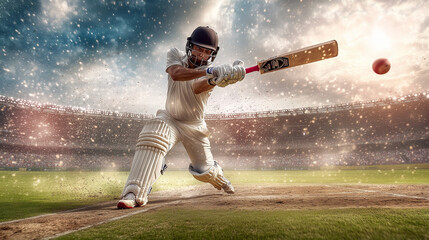 Cricket Batsman In Action: A Thrilling Moment In The Game