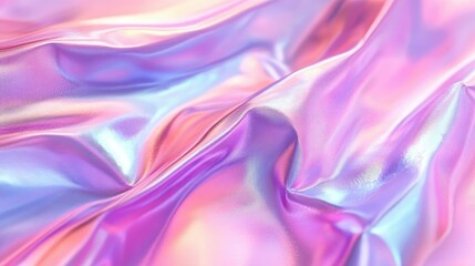 Obraz premium Iridescent Fabric with Soft Colorful Waves