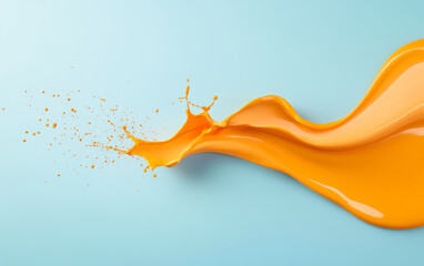 Splash of colored paint on commercial background
