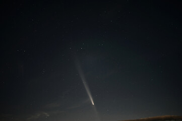 Comet A3 (Tsuchinshan-ATLAS) in the night sky October 2024 with an anti-tail