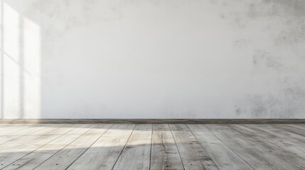 Fototapeta premium Simple Minimalist Interior with Wooden Floor and Wall