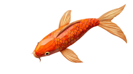 Fototapeta premium Colorful koi fish, white isolated background. transparent background