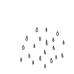 Raindrops Line Doodle 