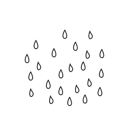 Raindrops Line Doodle 