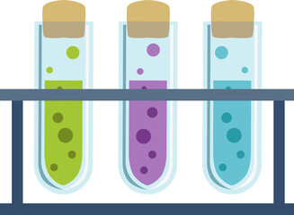 Chemical test tubes cartoon icon. Biology samples