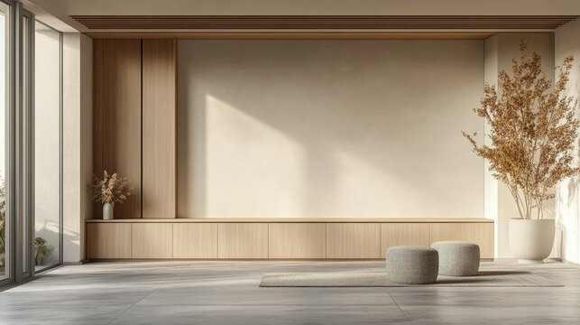 Modern Minimalist Interior with Natural Elements