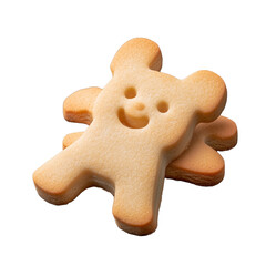 Smiling bear-shaped cookies on a transparent background
