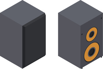 Obraz premium Isometric audio speakers. Acoustic stereo sound device