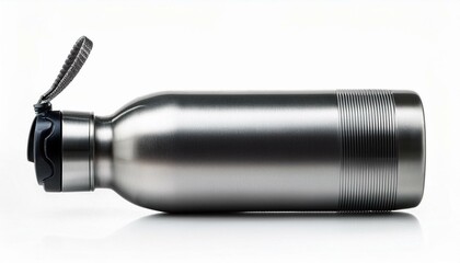 Fototapeta premium Metal sports reusable water bottle mockup isolate on white background