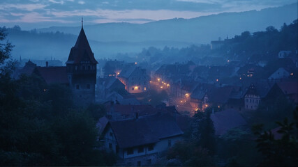transylvania 1920's during night, cinematic