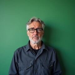 Gentleman with a mature look, wearing glasses and a casual shirt.