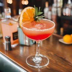 Refreshing Cocktail with Citrus Garnish