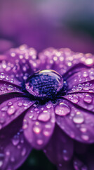 wallpapper for aesthetic lover, flowers, drops, water, purple