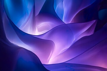 Fototapeta premium Abstract Flowing Curves in Shades of Purple and Blue. Ideal for modern designs and digital art projects.