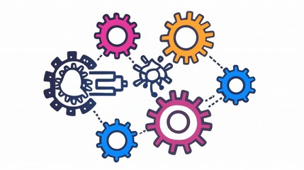 Interconnected Gears Symbolizing Efficient Workflow and