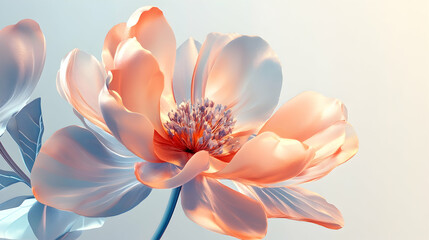 Obraz premium 3D illustration of a flower on a clean background 
