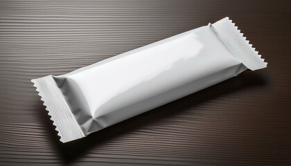 Snack bar or candy wrapper white plastic blank mockup for brand product 