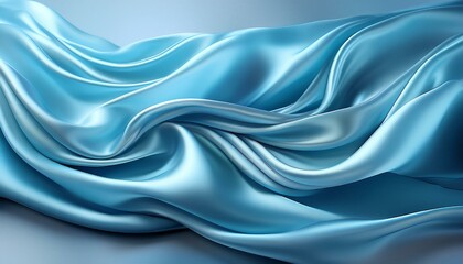 Obraz premium Pale blue silk satin wave elegant luxury shiny decoration background 