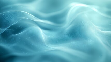 Obraz premium Delicate blue fabric flows gracefully, forming smooth waves that catch light subtly and enhance the tranquil ambiance of the space.