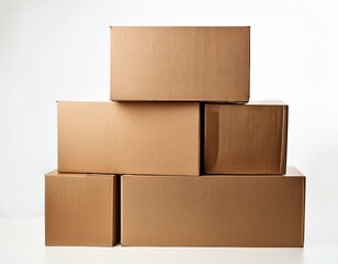 Stacks of cardboard moving boxes