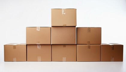 Stacks of cardboard moving boxes