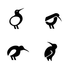 Kiwi bird logo icon design minimal simple black white