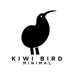 Kiwi bird logo icon design minimal simple black white