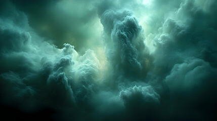 Teal Abstract Background - Swirling Cloud Formations