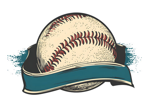 Vintage Baseball Sports Logo Illustration for Outdoor Game Banner