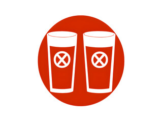 Minimalist Vector Logo of Two Glasses Toasting with Alcohol Free Beverage for Celebrations