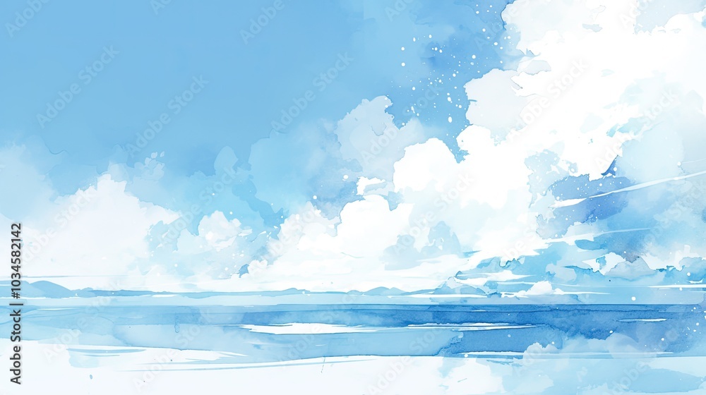Aufkleber a tranquil seascape depicting gentle waves and a soft sun setting over the horizon, conveying a sens