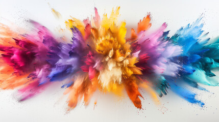 Color Explosion Artwork. Vibrant explosion of colorful powders creating a stunning abstract effect. Perfect for modern art enthusiasts and vibrant designs. 